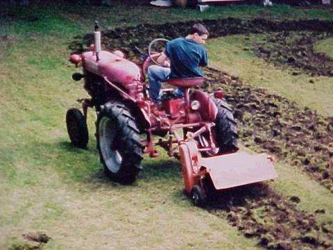 Rotovator tilling some sod Bob in New Jersey